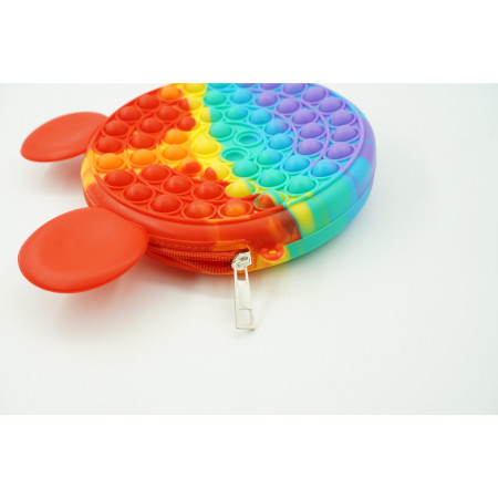 Jucarie antistres din silicon, Pop it Now and Flip It, Cyrax, Geanta, Model 1, Multicolor