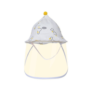 Palarie de Protectie pentru Bebelusi, Cyrax, Model Ratuste, Pescareasca, de Primavara si Toamna, cu Masca si Fermoar, 48 cm, pentru 6-12 Luni, Alb