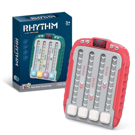 Jucarie Interactiva, Cyrax, Joc Rhythm, +3 Ani, din ABS, 6 Niveluri, 15 x 3 x 11 cm, Functie Muzicala, Rosu