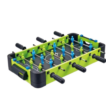 Masa de fotbal cu teren si 18 jucatori Cyrax, 6 manere, cu Tablou Scor, din Metal si ABS, 51 x 44 x 17.5 cm, Design Multicolor, pentru copii/adulti, verde