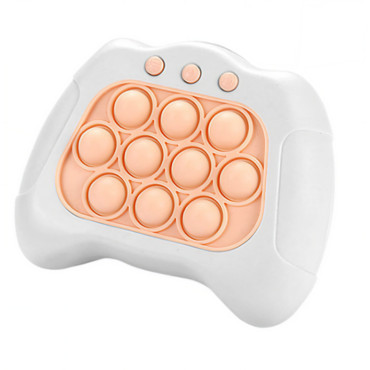 Joc Pop It, Cyrax, consola, joc interactiv, antistres, cu baterii, Abs si silicon, Alb, 12 x 10 x 5.8 cm