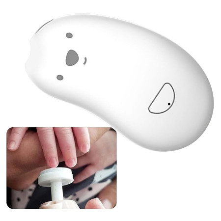 Pila Electrica, Cyrax, pentru Bebelusi si Adulti, din ABS, Incarcare USB, 6 Accesorii, cu Lumina Led, 8.8 x 4.9 cm, Alb