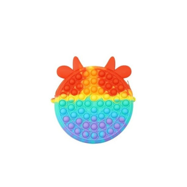 Jucarie antistres din silicon, Pop it Now and Flip It, Cyrax, Geanta, Model 4, Multicolor