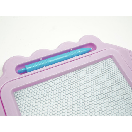 Tabla Magnetica pentru desen Cyrax, Pix, forma dreptunghi, dimensiuni 23x17 cm, Dezvolta Creativitatea, cu picioare suport, Roz Pal