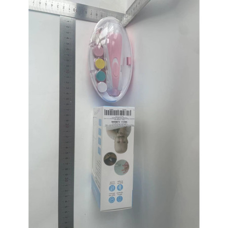 Set Pila Electrica pentru Copii si Bebelusi, Cyrax, ABS, 6 Accesorii, cu Lumina LED, Roz Alb