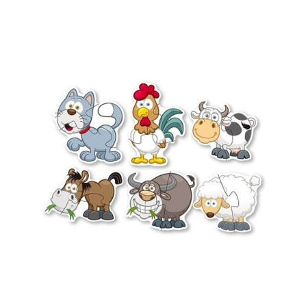 Set puzzle 6 animale, Cyrax, animalele de la ferma