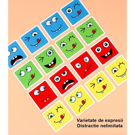 Jucarie Pentru Copii Montessori Cyrax, Cub din Lemn, Asamblare Fete, 64 de Carti Distractive, pentru Baieti si Fete, Varsta +3 ani, Educativ, Ambalaj din plastic, 12 x 12 x 3 cm, multicolor