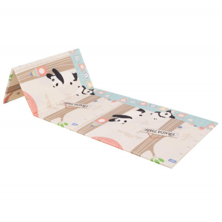 Covoras pentru Copii, Cyrax, cu 2 Fete, Model Panda/Party, din XPE+PE, Impermeabil, Antiderapant, Protectie Termica, +3 Luni, Pliabil, 180 x 200 x 1 cm, Multicolor