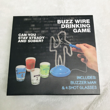 Joc de baut, Buzz Wire, Cyrax, pentru Petreceri, Distractie, Pahare de Shot din Sticla Incluse, 4 Jucatori, Multicolor