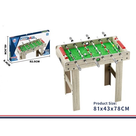 Masa de Fotbal cu Teren si 18 Jucatori Cyrax, 6 Manere, cu Tablou pentru Scor, din Metal, Lemn si ABS, 81 x 43 x 78 cm, cu Picioare, pentru copii/adulti, Gri