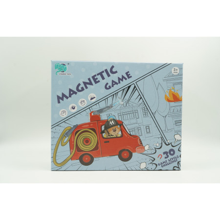 Cyrax Joc educativ magnetic de interconectare, micul pompier, 15 nivele, 9 carti, pentru copii, +3 ani, multicolor