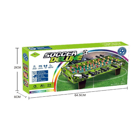 Masa de Fotbal cu Teren, Cyrax, cu Picioare Scurte, 8 Manere, Tablou de Scor, 64 x 20 x 47 cm, din Lemn/Otel/ABS, Verde