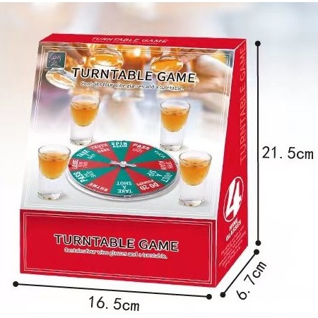 Joc de Baut Cyrax, Ruleta Norocoasa, cu 4 Pahare de Shot, +18 Ani, Rosu/Verde
