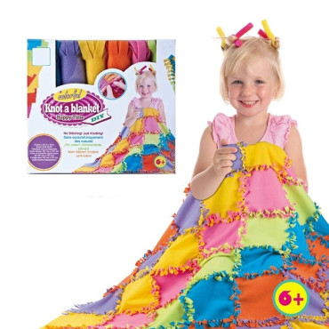 Set de creatie DIY Cyrax, tesut si tricotat, patura 6+ ani, multicolor