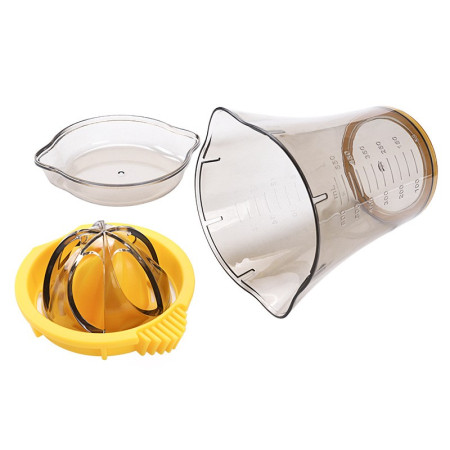 Storcator manual citricie Cyrax, cu recipient de 600 ml, 15x8.5x13.5 cm, material ABS, Transparent