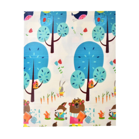 Covoras pentru Copii, Cyrax, cu 2 Fete, Model Zmeu/Ursi, din XPE+PE, Impermeabil, Antiderapant, Protectie Termica, +3 Luni, Pliabil, 180 x 200 x 1.5 cm, Multicolor