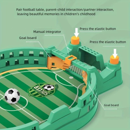 Fotbal de Masa Interactiv pentru Copii, Cyrax, cu 2 Mingi Incluse, Tabela Scor, 22.8x12x4 cm, Verde