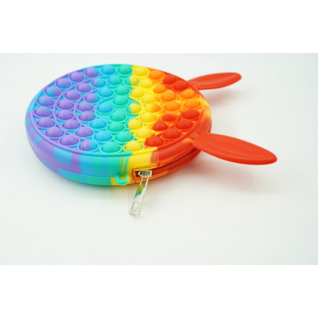 Jucarie antistres din silicon, Pop it Now and Flip It, Cyrax, Geanta, Model 3, Multicolor